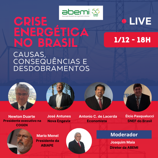 ABEMI reúne especialistas para realização de LIVE sobre crise energética