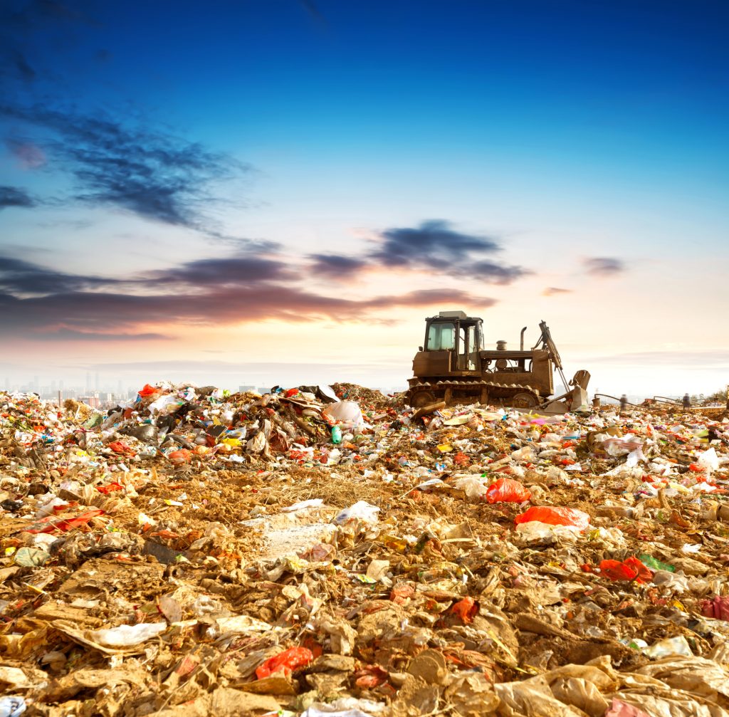 Large Heap Of Garbage Inside A Processing Plant