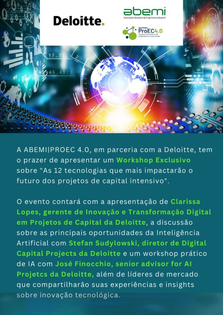 Workshop Exclusivo As 12 Tecnologias Que Mais Impactarão O Futuro Dos Projetos De Capital Intensivo