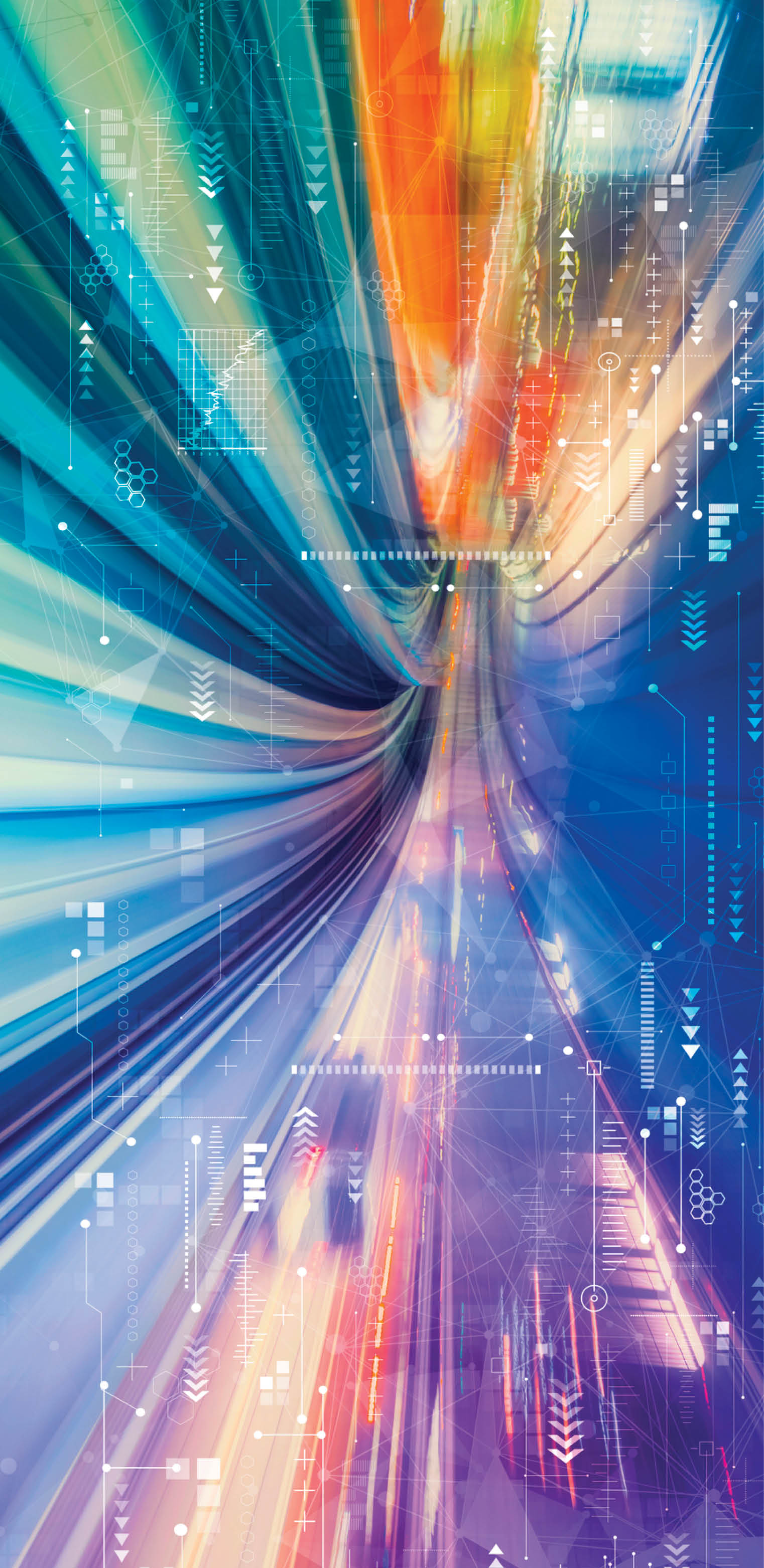 Technology screen with abstract high speed technology POV motion blur