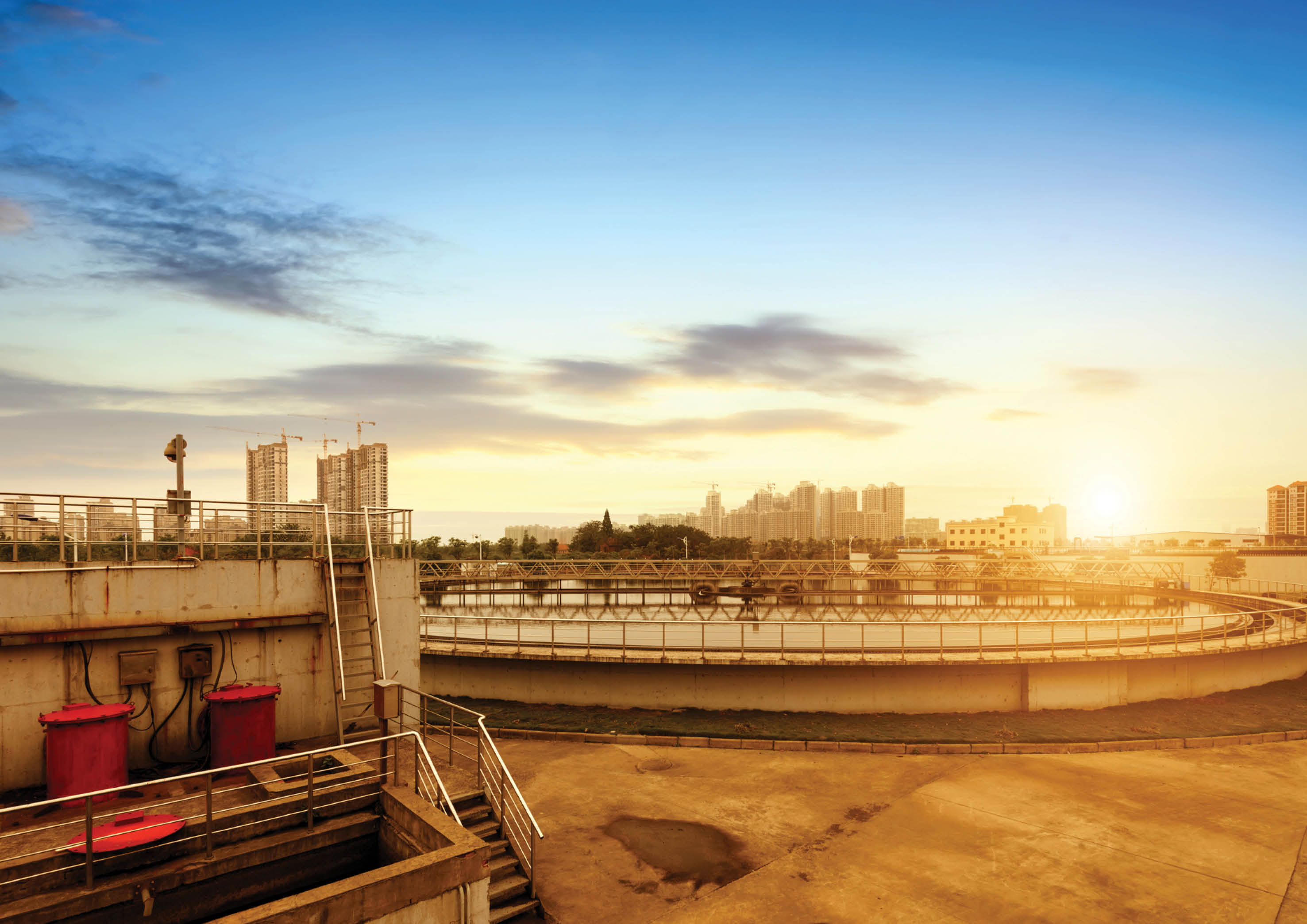 Modern urban wastewater treatment plant.