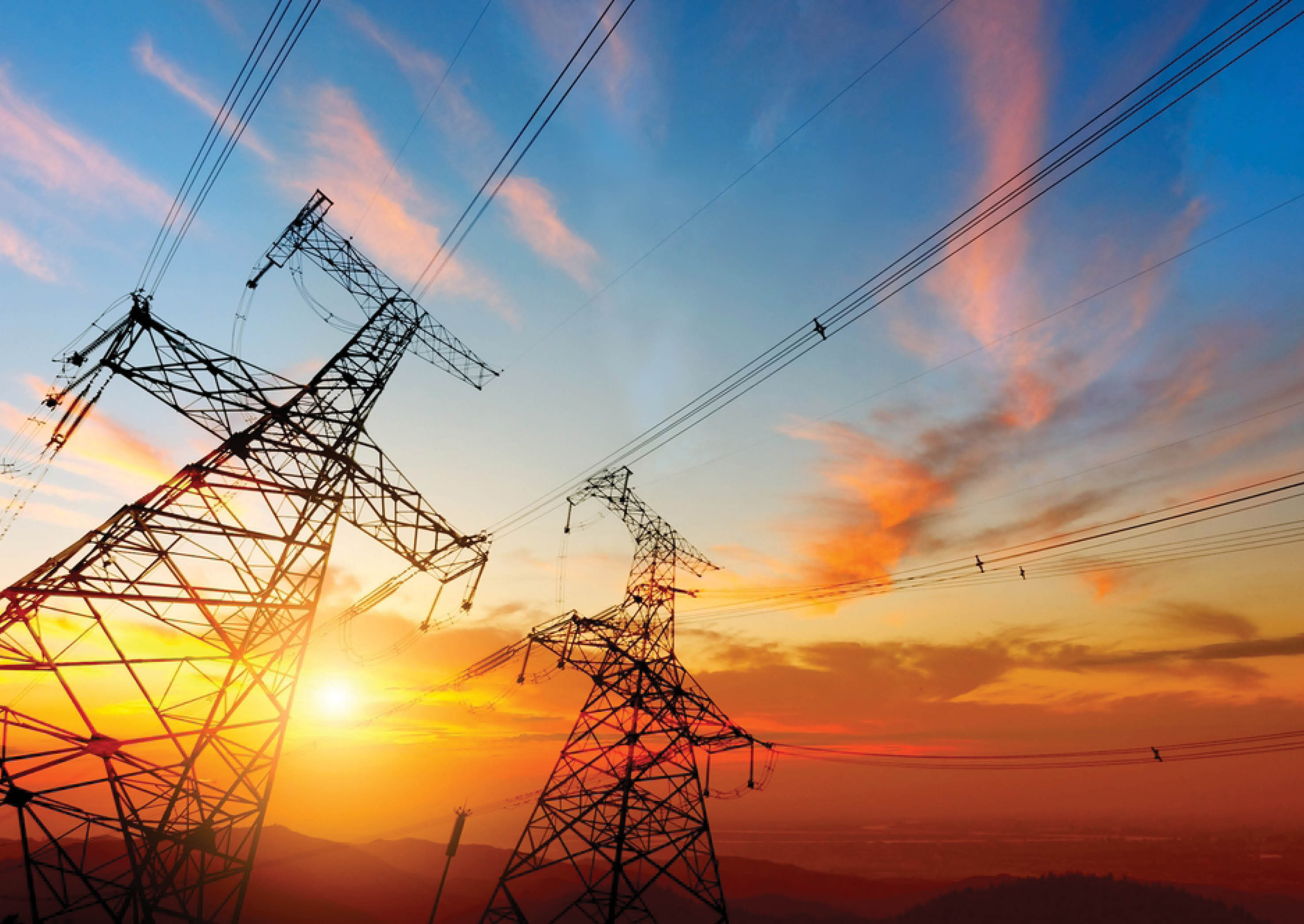 high voltage post.High-voltage tower sky background.