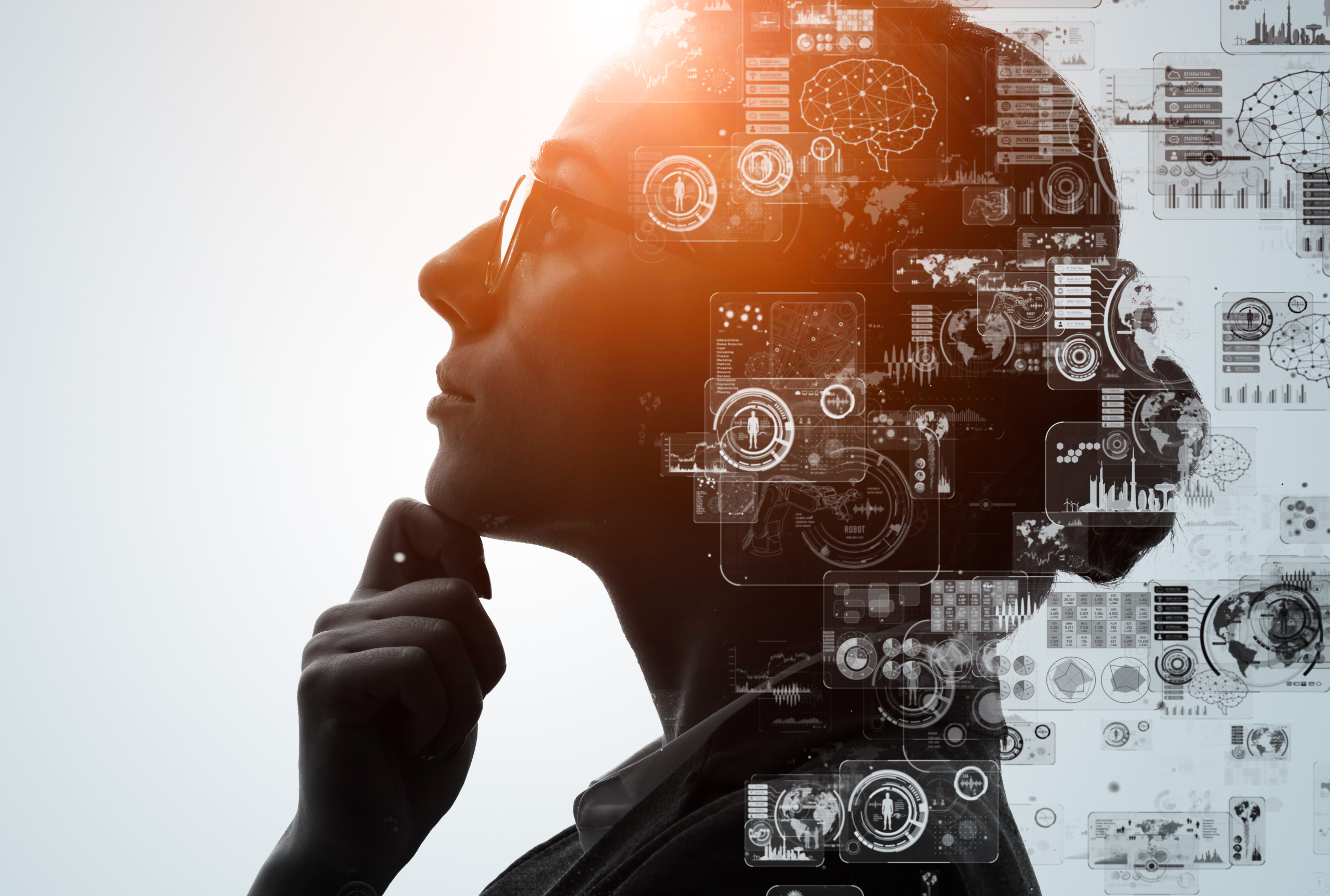 Blue White Futuristic Simple Photo Artificial Intelligence YouTube Thumbnail (33.866 x 29 cm) (42 x 29 cm) (5079 x 3425 px)